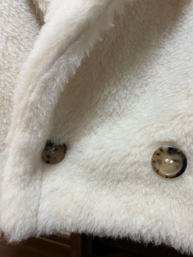 マックスマーラ テディベアコート アルパカ混 オフホワイト　34size