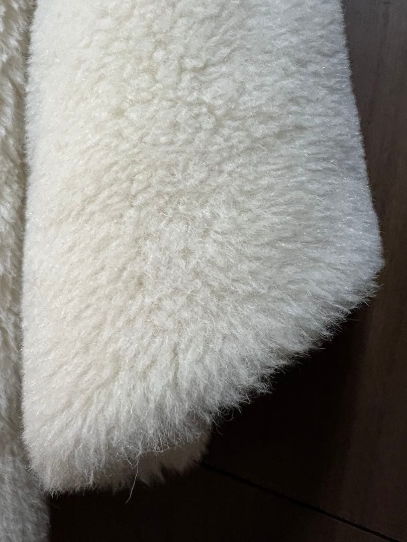 マックスマーラ テディベアコート アルパカ混 オフホワイト　34size