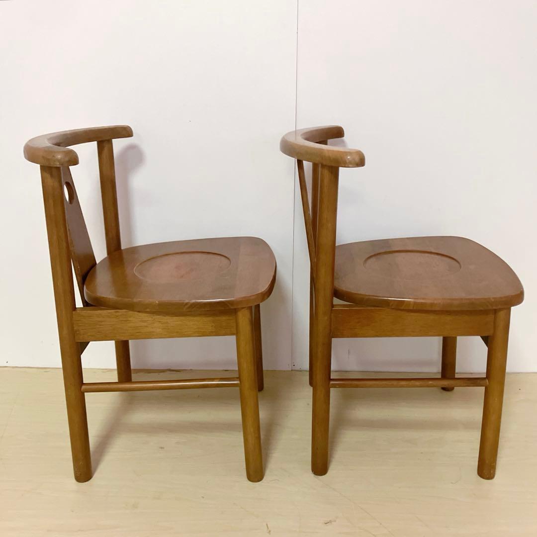 木製　ダイニングチェア　2脚セット　木製椅子　北欧　アームレスチェア