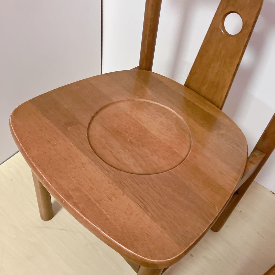木製　ダイニングチェア　2脚セット　木製椅子　北欧　アームレスチェア