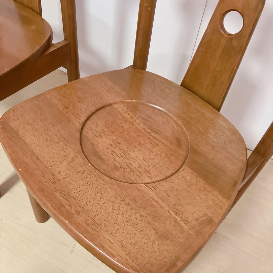 木製　ダイニングチェア　2脚セット　木製椅子　北欧　アームレスチェア