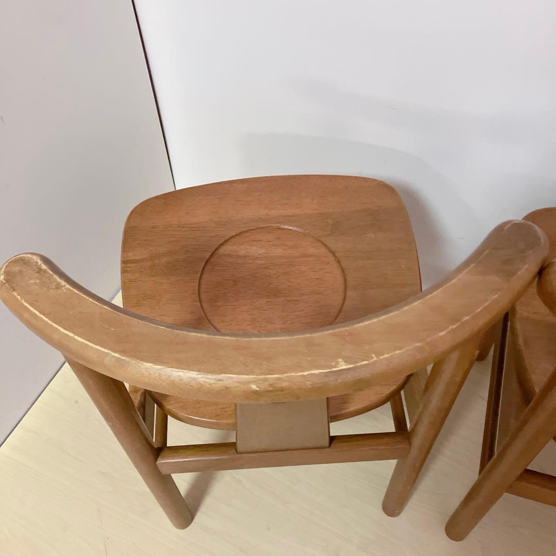 木製　ダイニングチェア　2脚セット　木製椅子　北欧　アームレスチェア