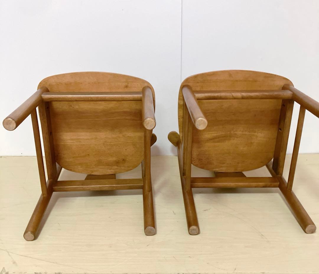 木製　ダイニングチェア　2脚セット　木製椅子　北欧　アームレスチェア