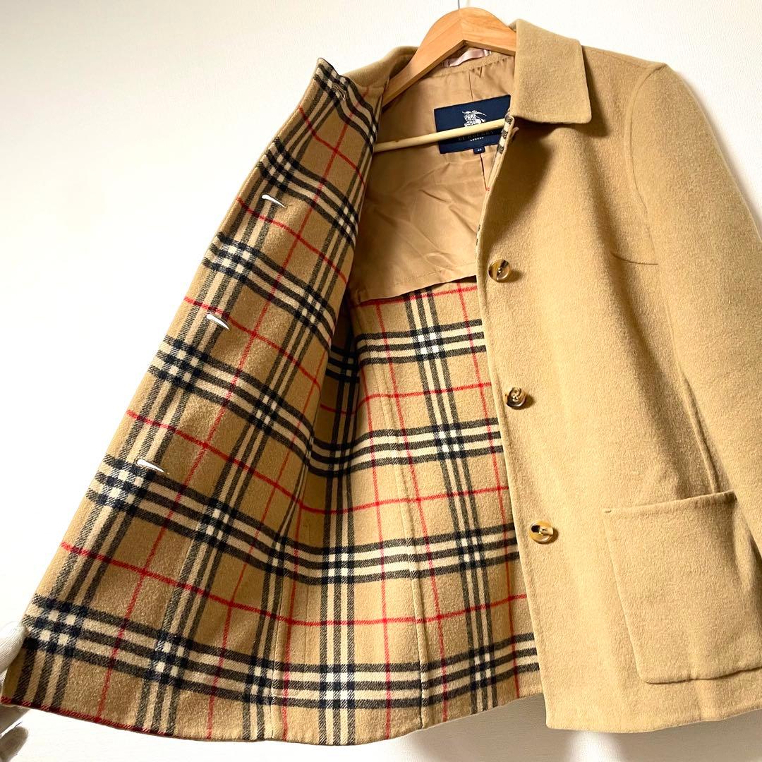 極美品　バーバリー　ダブルフェイス　カシミヤ　コート　ノバチェック　40