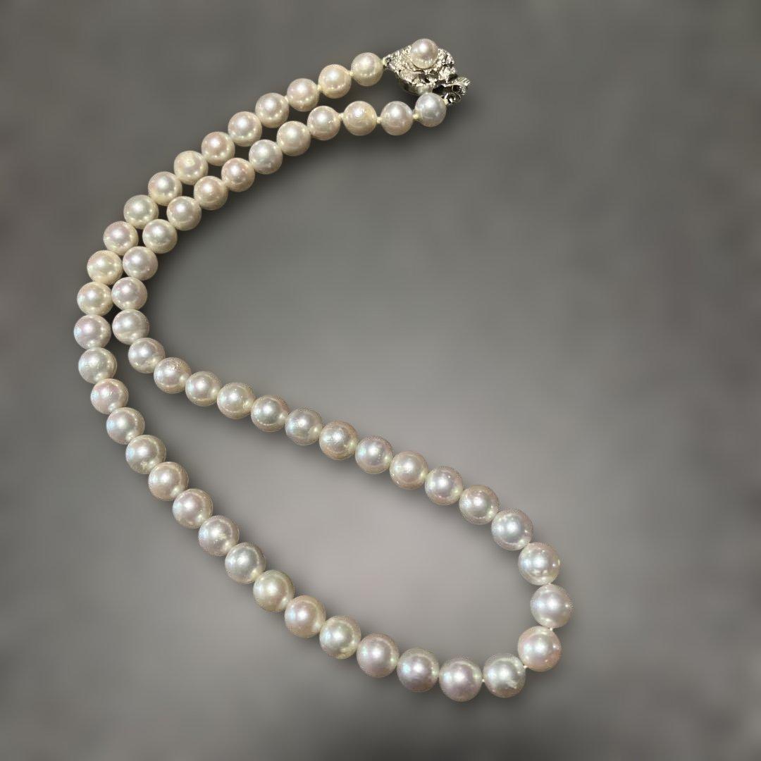 美品 真珠 silver 本真珠 ネックレス パール 7mm