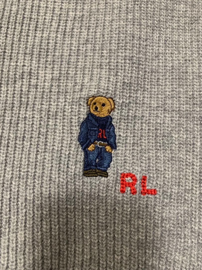 Ralph Lauren ラルフローレン 未使用 マフラー グレー ポロベア