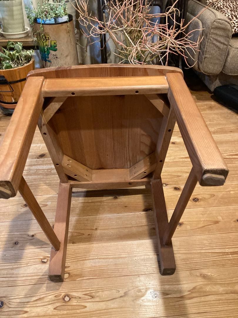 アンティークレトロ　カントリーチェア　ナチュラルウッド④