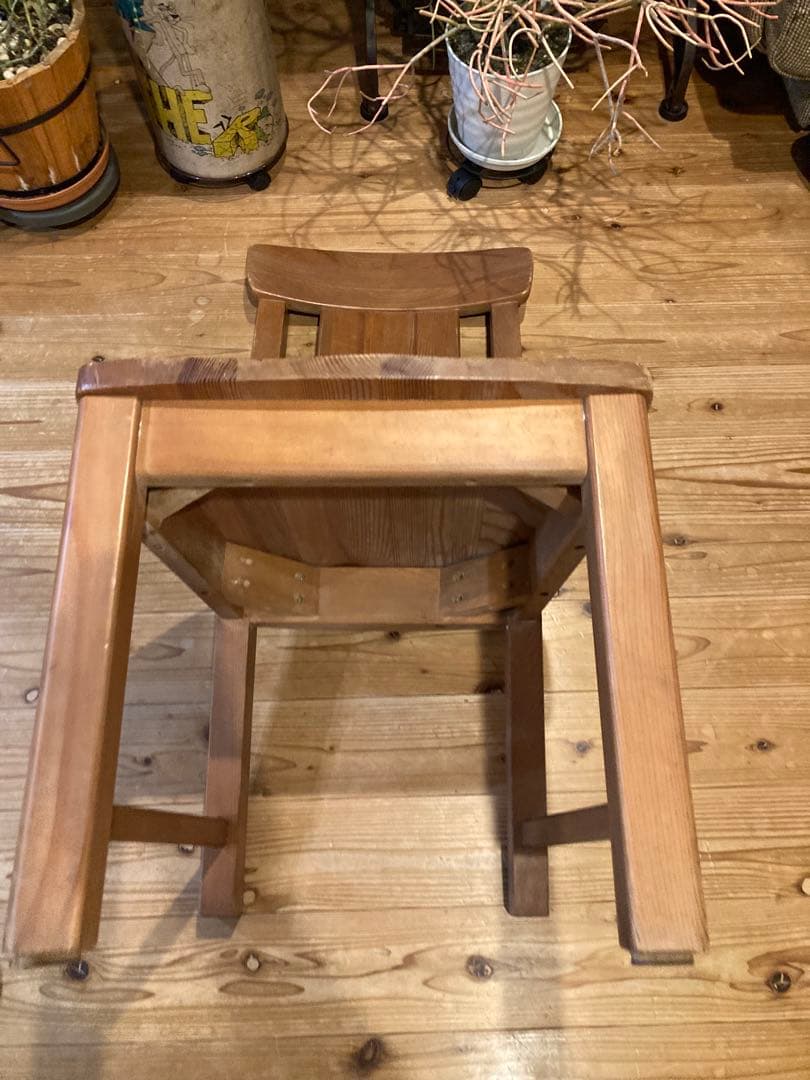 アンティークレトロ　カントリーチェア　ナチュラルウッド④