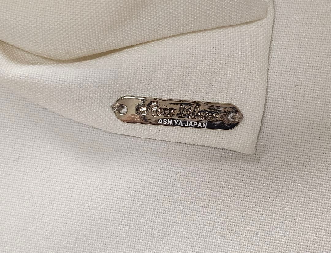 【未使用タグ付】芦屋ロサブラン リボンハット つば13cm つば裏遮光　ホワイト