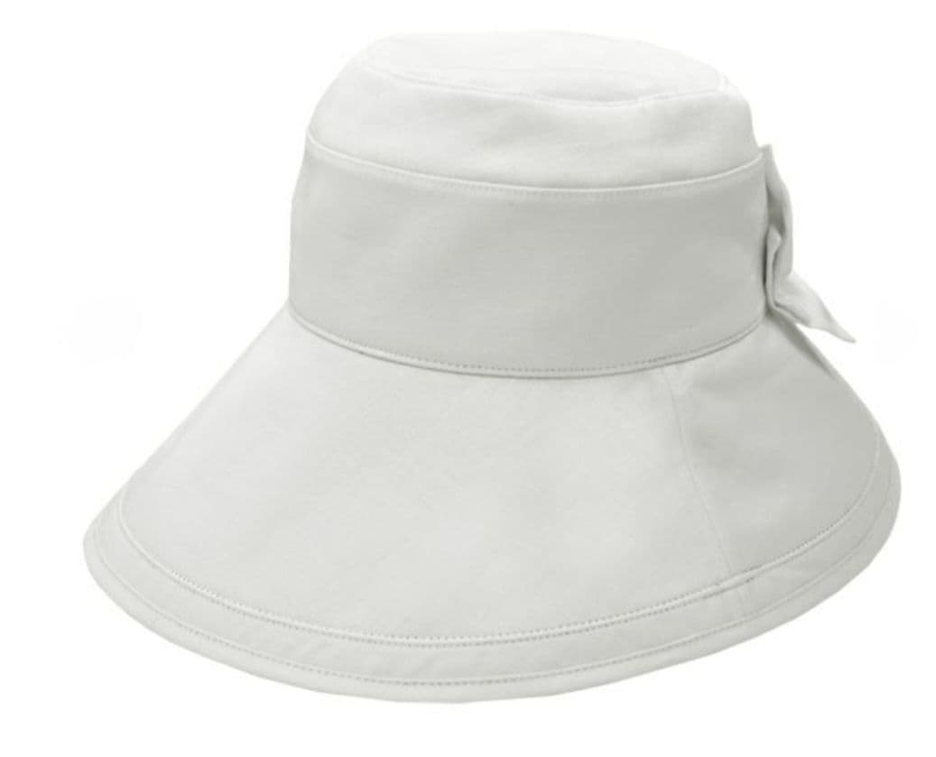 【未使用タグ付】芦屋ロサブラン リボンハット つば13cm つば裏遮光　ホワイト