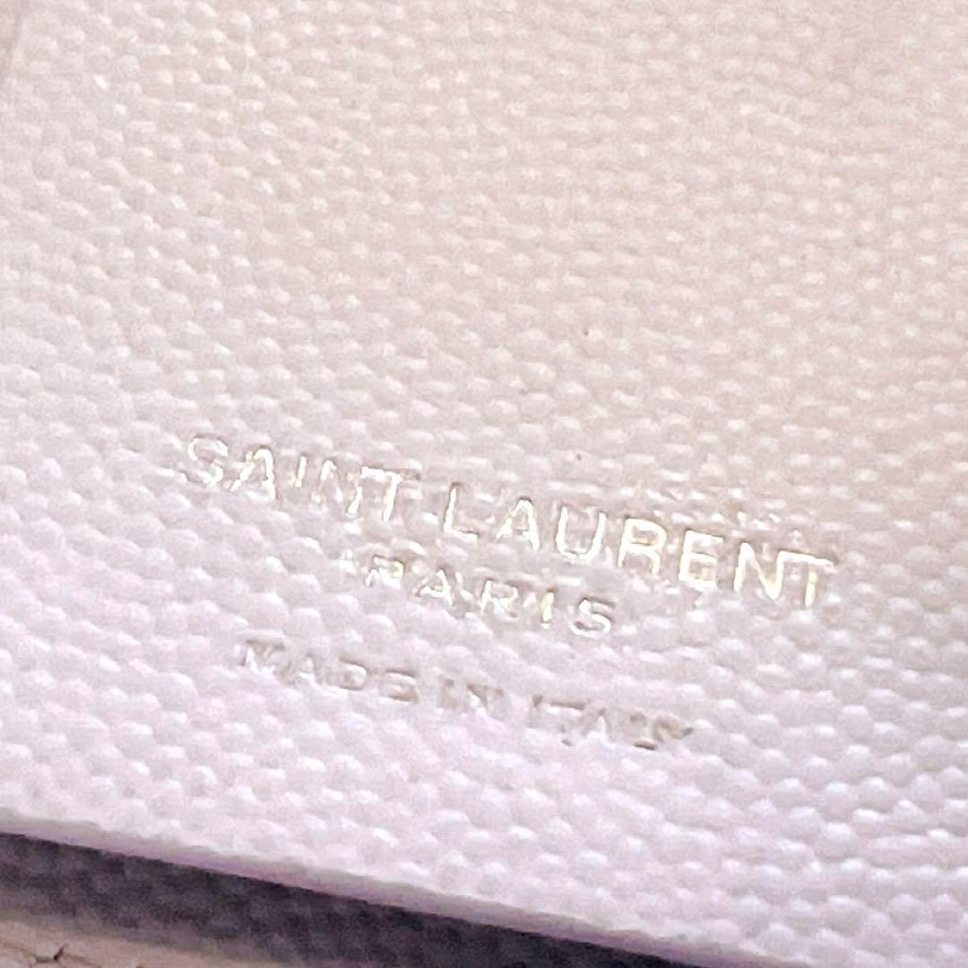 サンローラン キーケース カサンドラ 6連 ゴールド金具 ロゴ ピンクベージュ