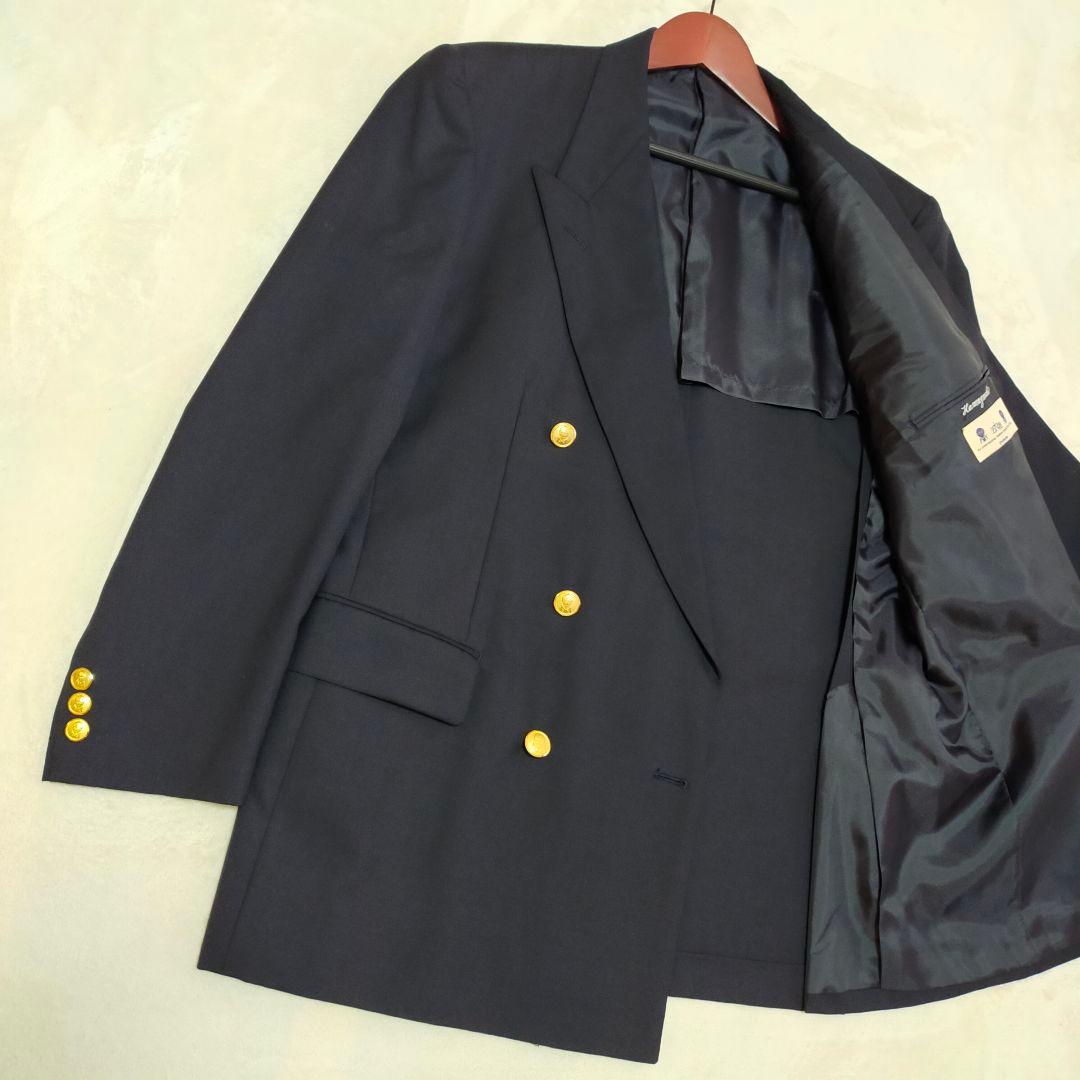 美品　五大陸　大きいサイズ　ダブルブレスト紺ブレザー　金ボタン