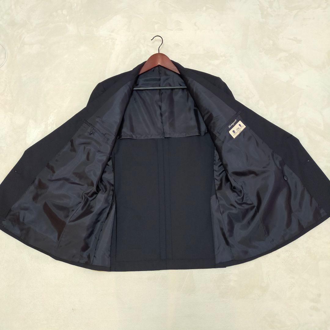 美品　五大陸　大きいサイズ　ダブルブレスト紺ブレザー　金ボタン