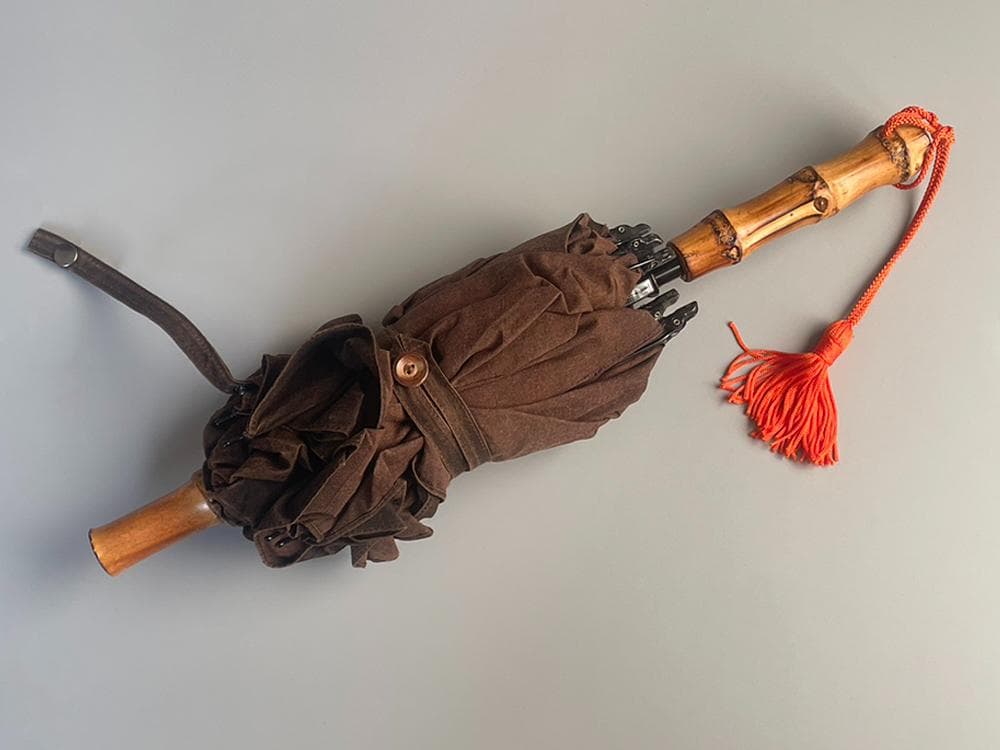 傳 tutaee 折りたたみ日傘 ツタエノヒガサ ウサギノタスキ 柿渋×紅殻