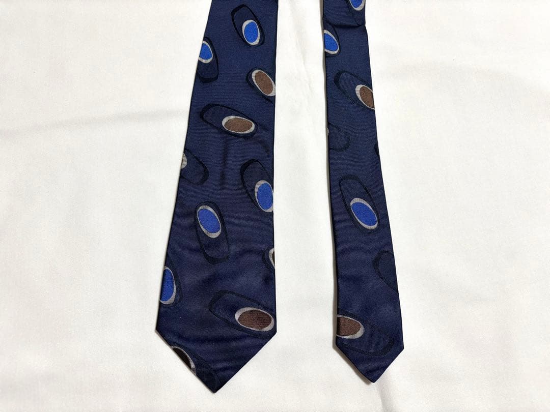 【新品同様】FRANCO BASSI フランコバッシ サークル柄ネクタイ