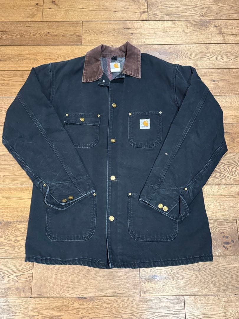 ク*ル様 90s Carhartt チョアコート カバーオール 墨黒 XL