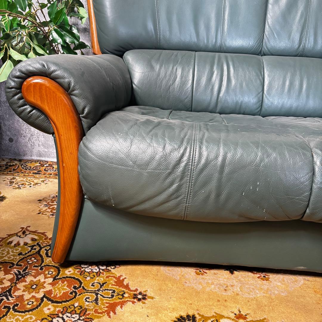 ꧁LNAX꧂3人掛けアームソファ 肘置き 肘掛け レザー 合成皮革 リビング