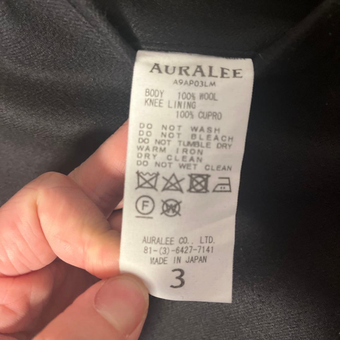 AURAALEE ブラック メルトン　スラックス A9AP03LM