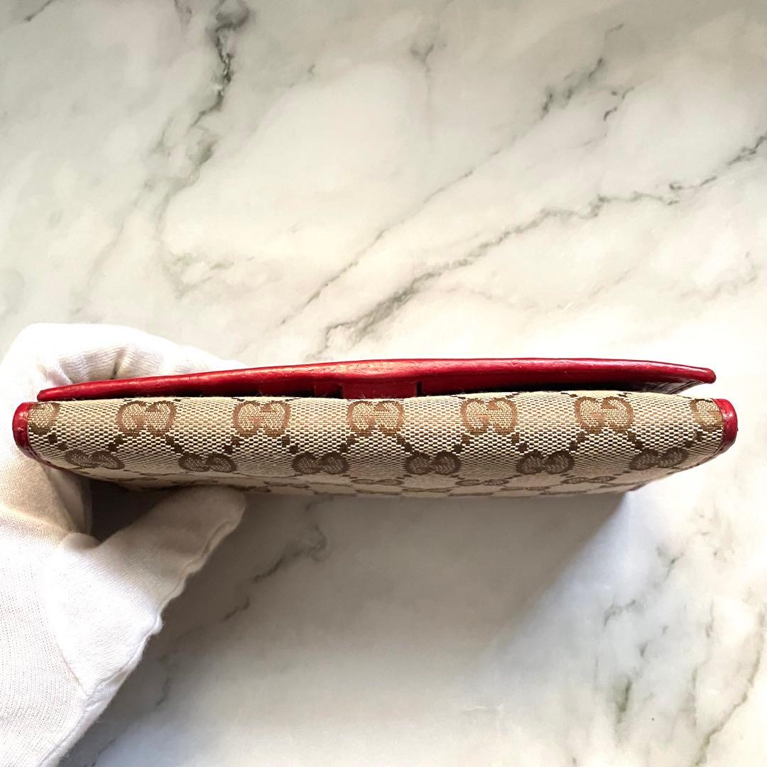 GUCCI グッチ　長財布　GG キャンバス　美品　2つ折り財布　0114-⑥