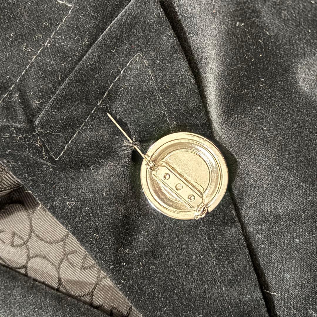 グッチ テーラードジャケット ベロア ホースビット ブラック 42