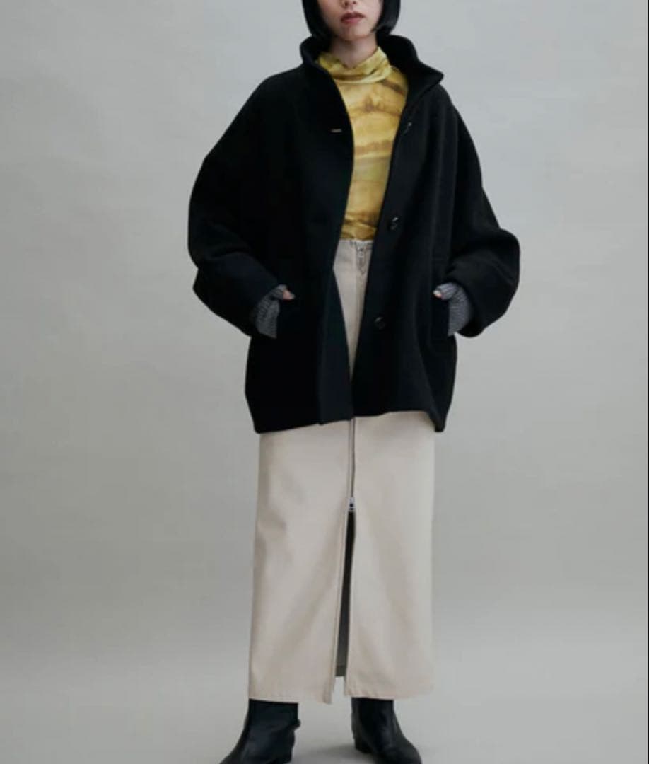 ADAM ET ROPE' FEMME スタンドカラーミドルコート