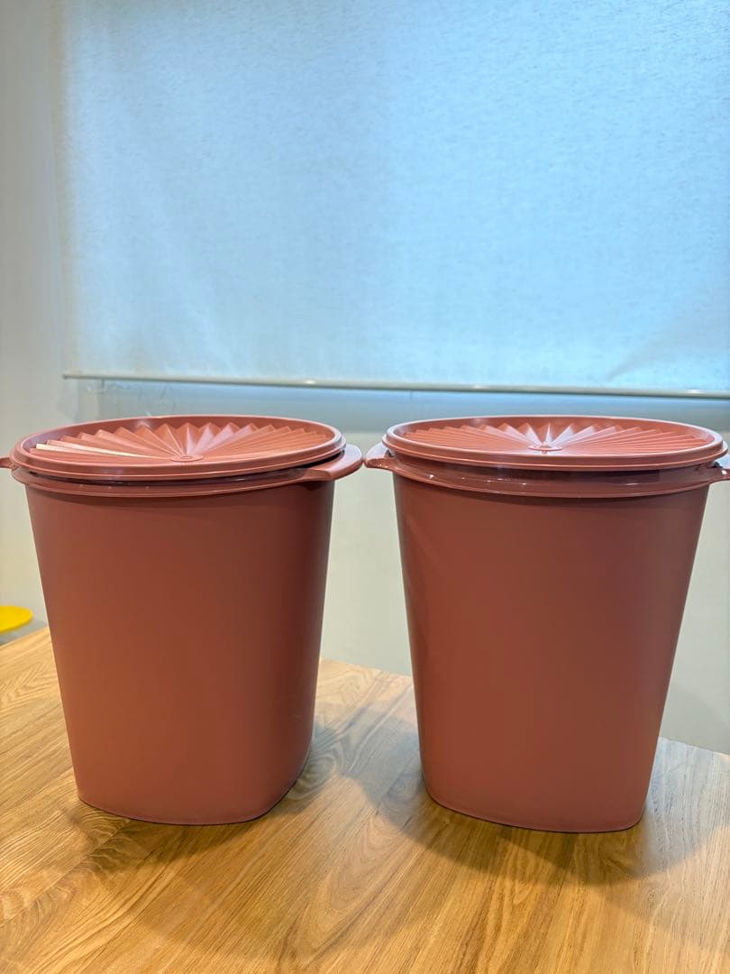 タッパーウェア　マキシデコレーター　サーモンピンク　2個セット　大サイズ