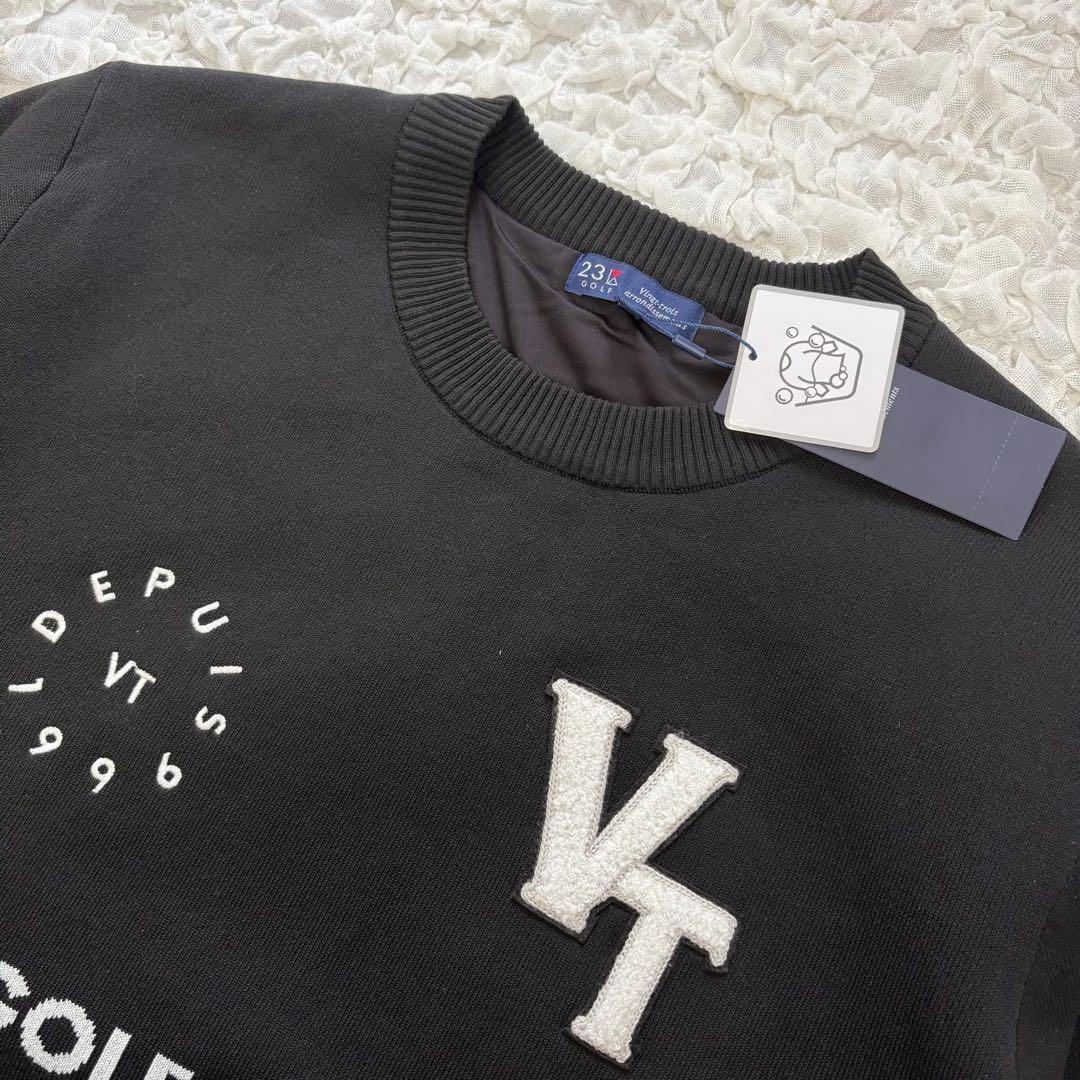 新品 23区GOLF【ウォッシャブル】グラフィックダブルジャガードニット