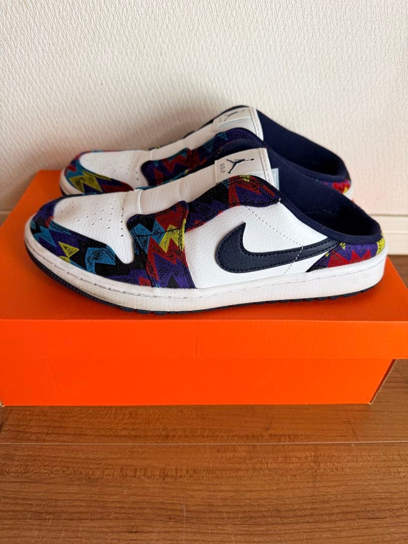 【美品】ナイキ エアジョーダン1 ミュール ゴルフ 26cm マルチカラー