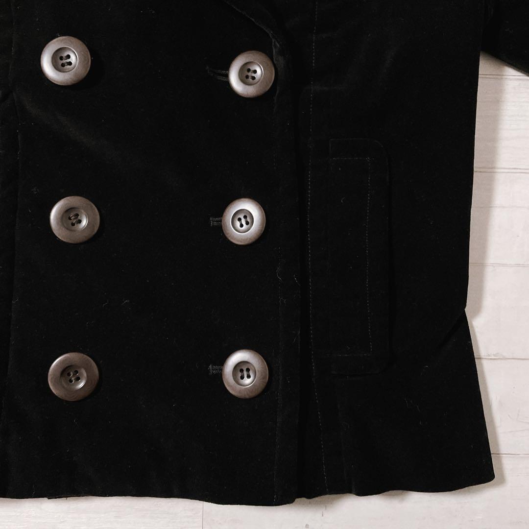 ベロア ジャケット 黒 ピーコート 平成ギャルy2k ダークコア nana 韓国