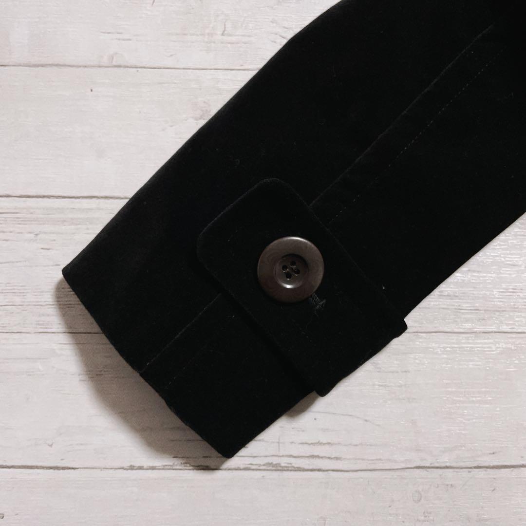 ベロア ジャケット 黒 ピーコート 平成ギャルy2k ダークコア nana 韓国