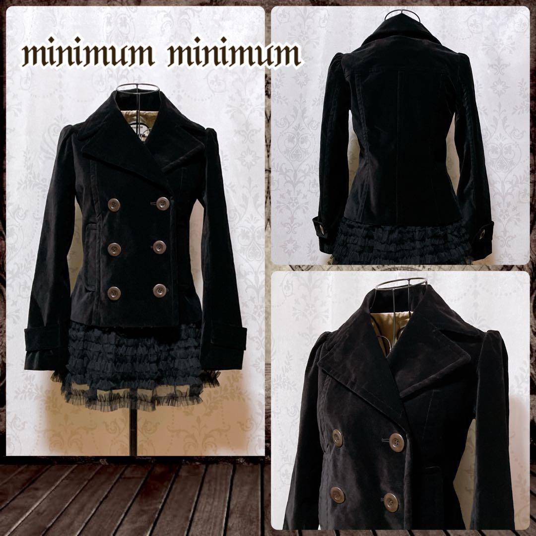 ベロア ジャケット 黒 ピーコート 平成ギャルy2k ダークコア nana 韓国