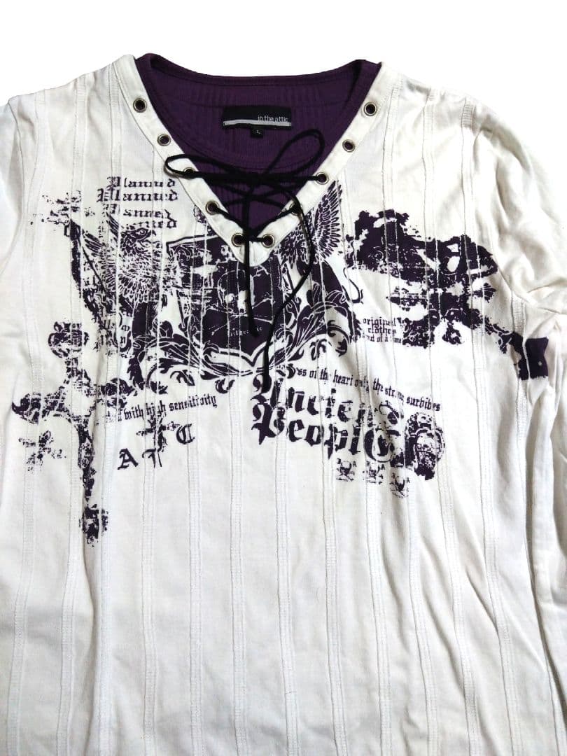 in the attic　00's　レイヤード　英字　編み上げ　レースアップ　Ｌ