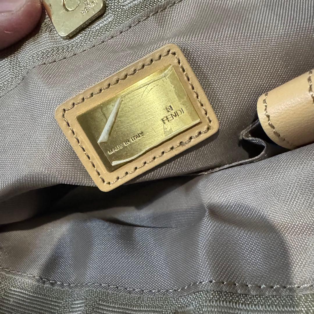 FENDI ズッカ柄 ミニ トートバッグ キャンバス レザー