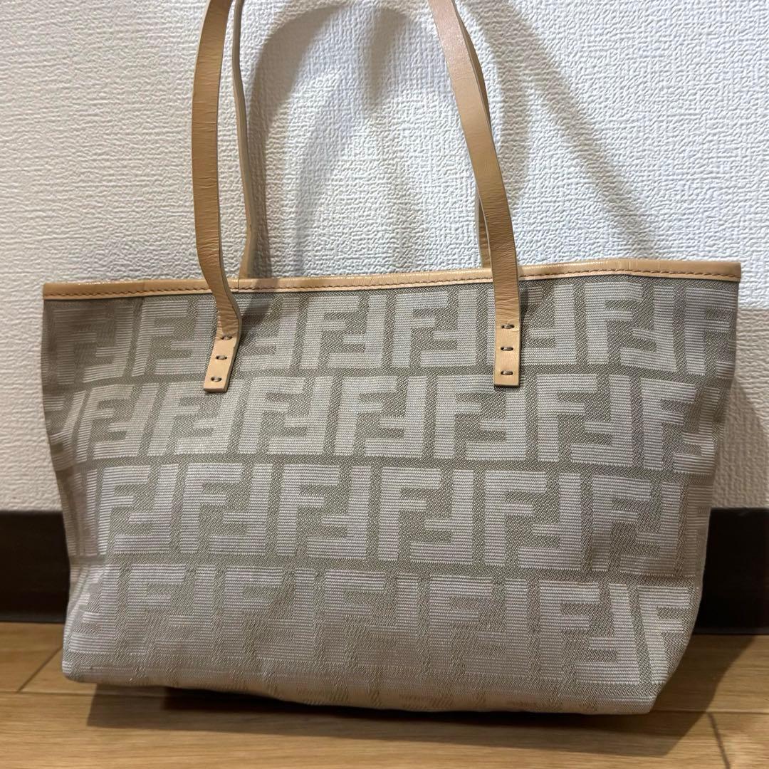 FENDI ズッカ柄 ミニ トートバッグ キャンバス レザー