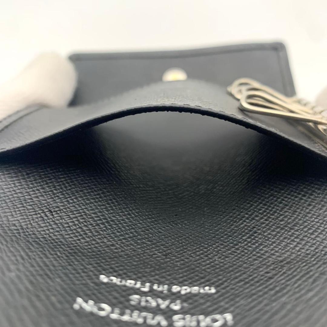 美品 ルイヴィトン ミュルティクレ6 キーケース キーホルダー 革 タイガ 黒