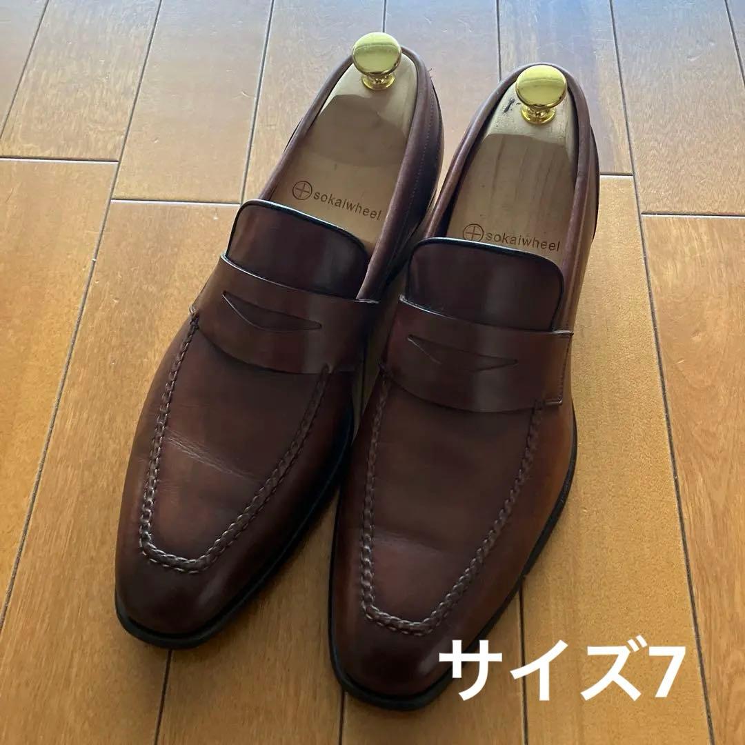 お値引き. 美品⭐サントーニ　ローファー　ブラウン　サイズ7