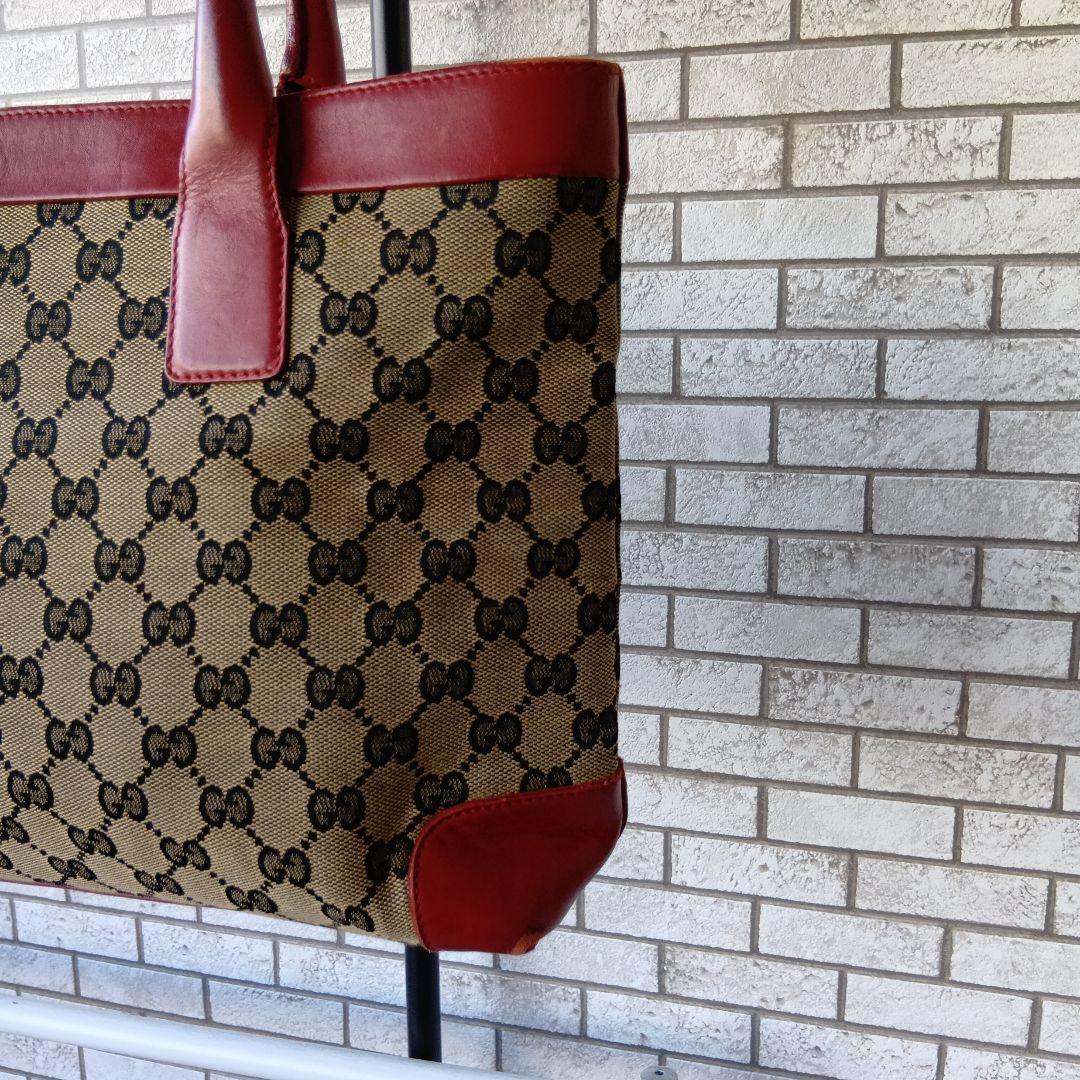 GUCCI グッチトートバッグ ベージュ/レッド