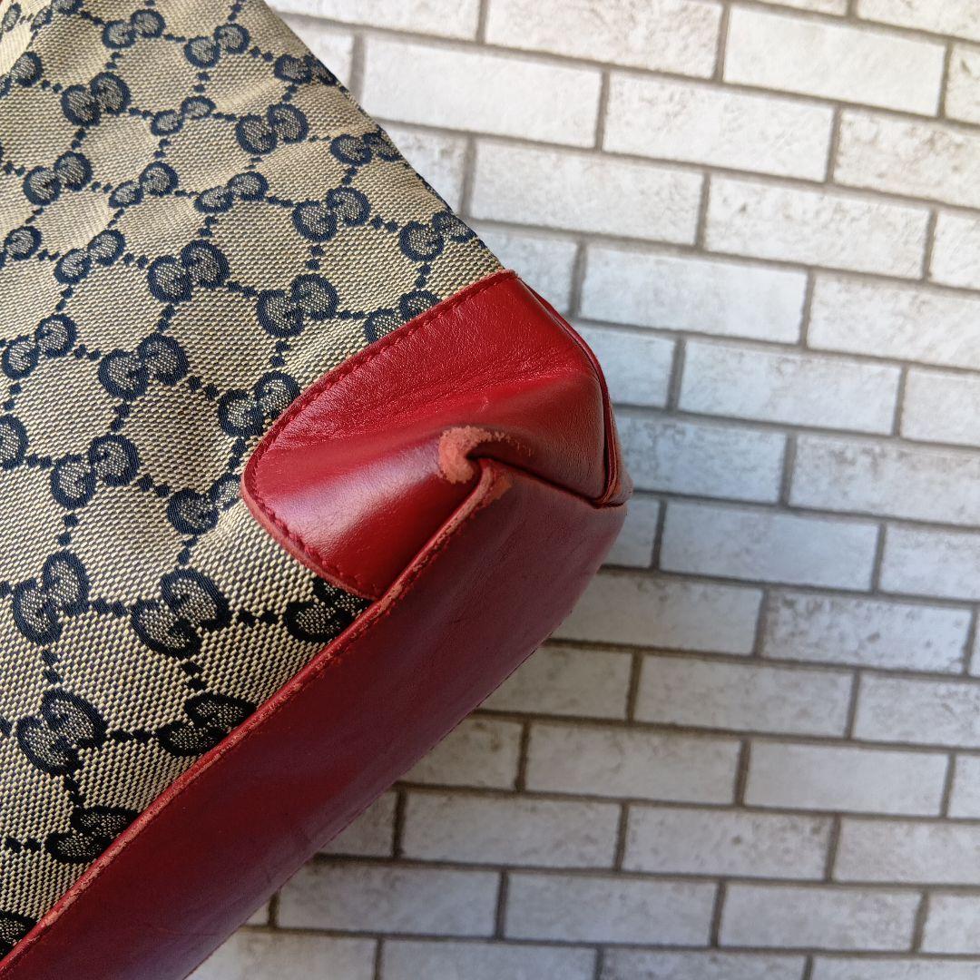 GUCCI グッチトートバッグ ベージュ/レッド