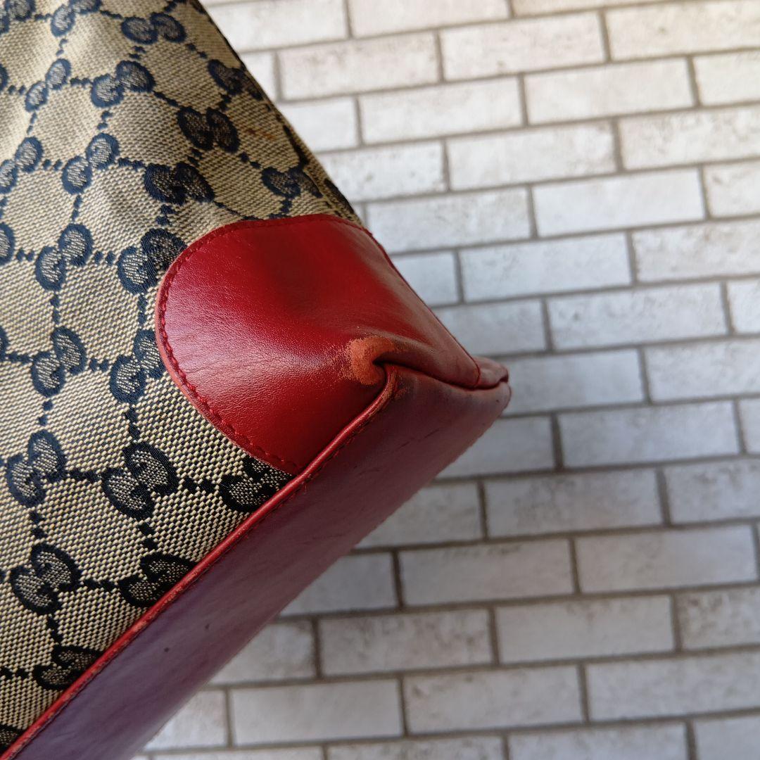 GUCCI グッチトートバッグ ベージュ/レッド