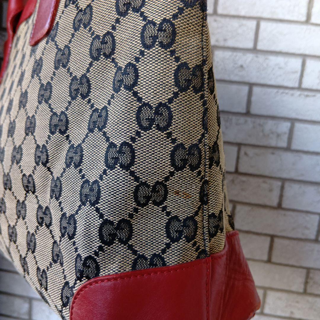 GUCCI グッチトートバッグ ベージュ/レッド