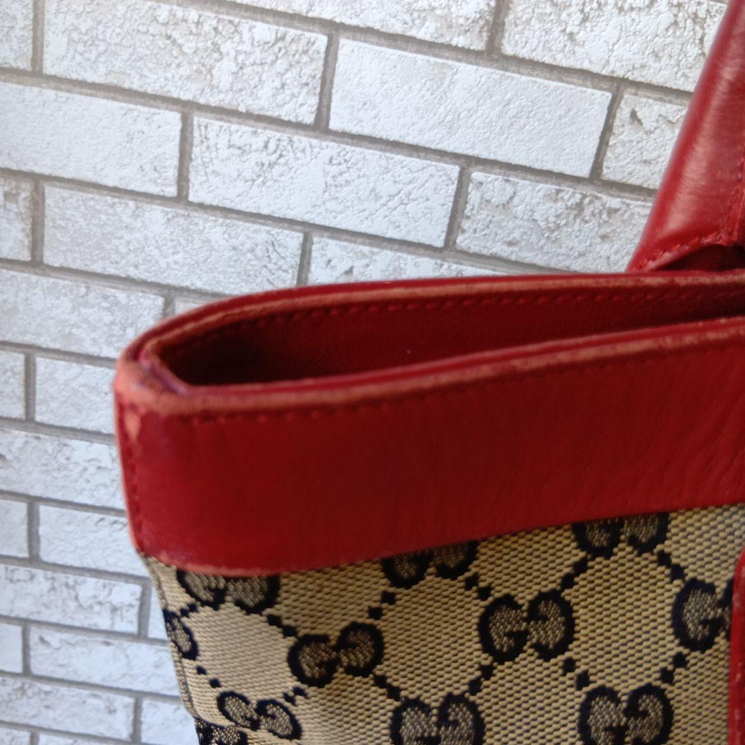 GUCCI グッチトートバッグ ベージュ/レッド