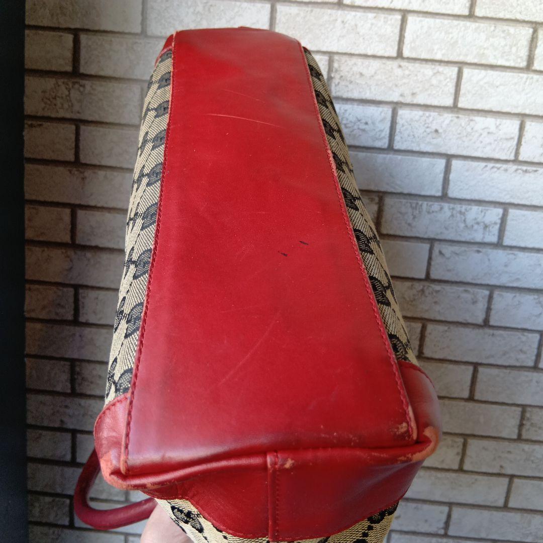 GUCCI グッチトートバッグ ベージュ/レッド