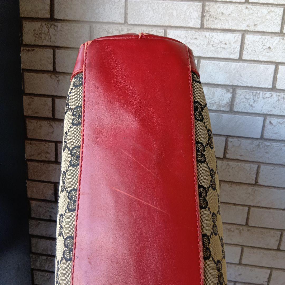 GUCCI グッチトートバッグ ベージュ/レッド