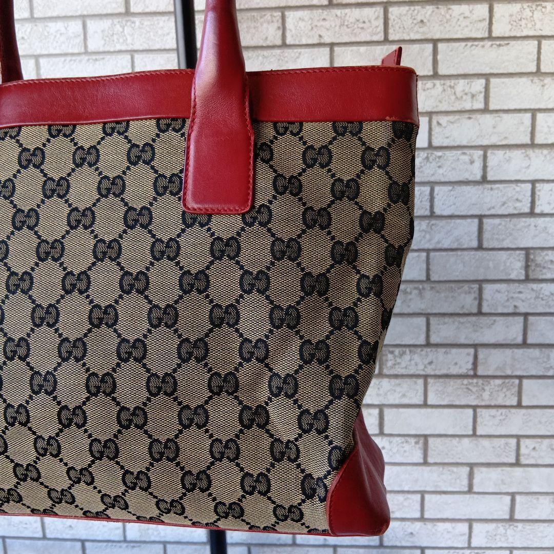 GUCCI グッチトートバッグ ベージュ/レッド