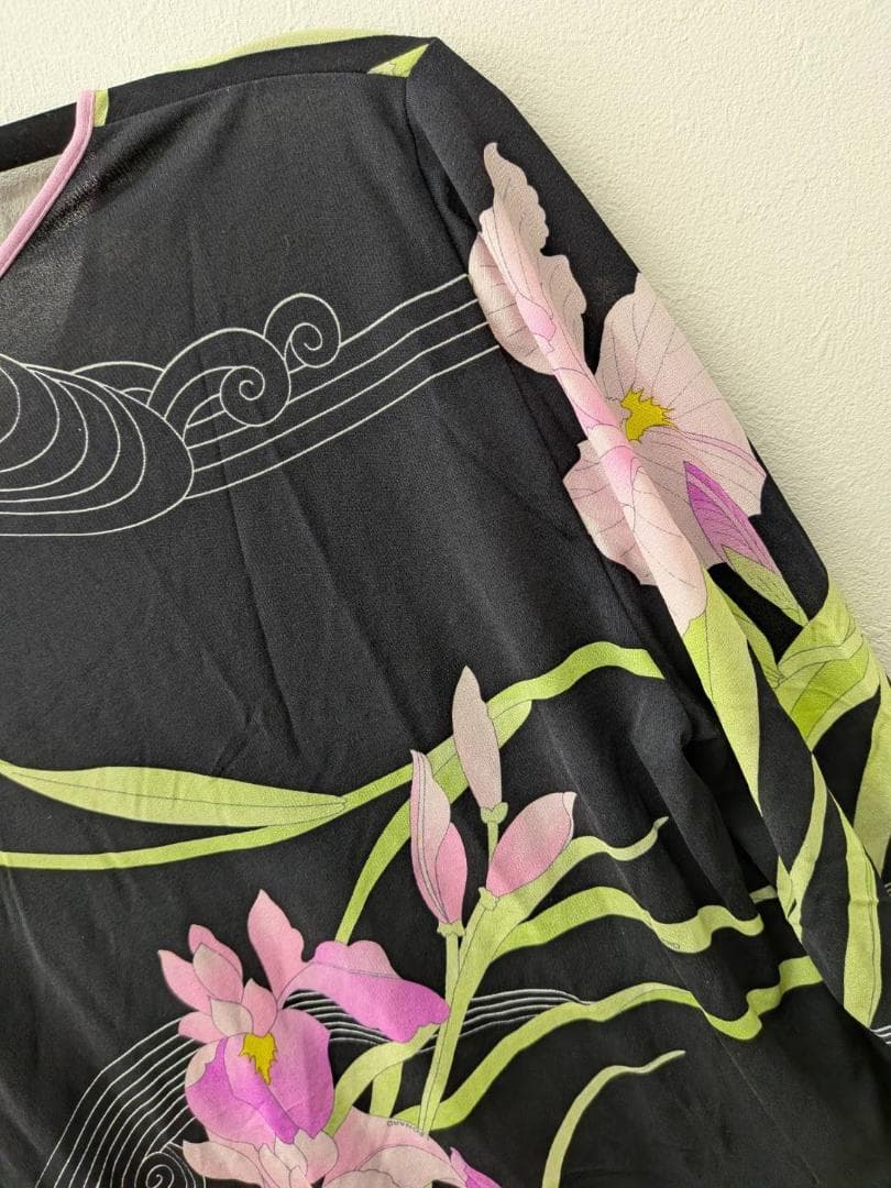 【未使用】 LEONARD レオナール ブラック 花柄 カットソー 40