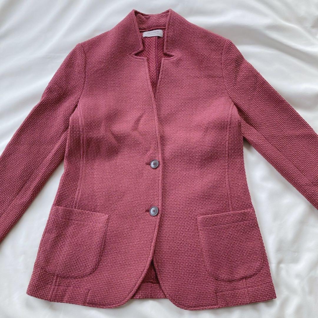 FALCONERIウール テーラード ノーカラー ジャケット M