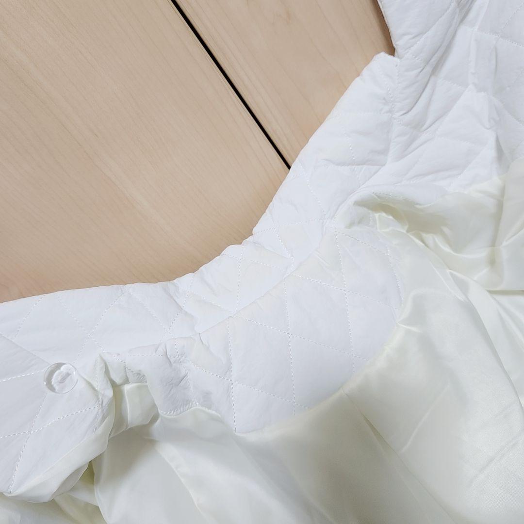 訳有り‼️ペルナ　キルティングリボンコート　ホワイト　ラベルエチュード　白