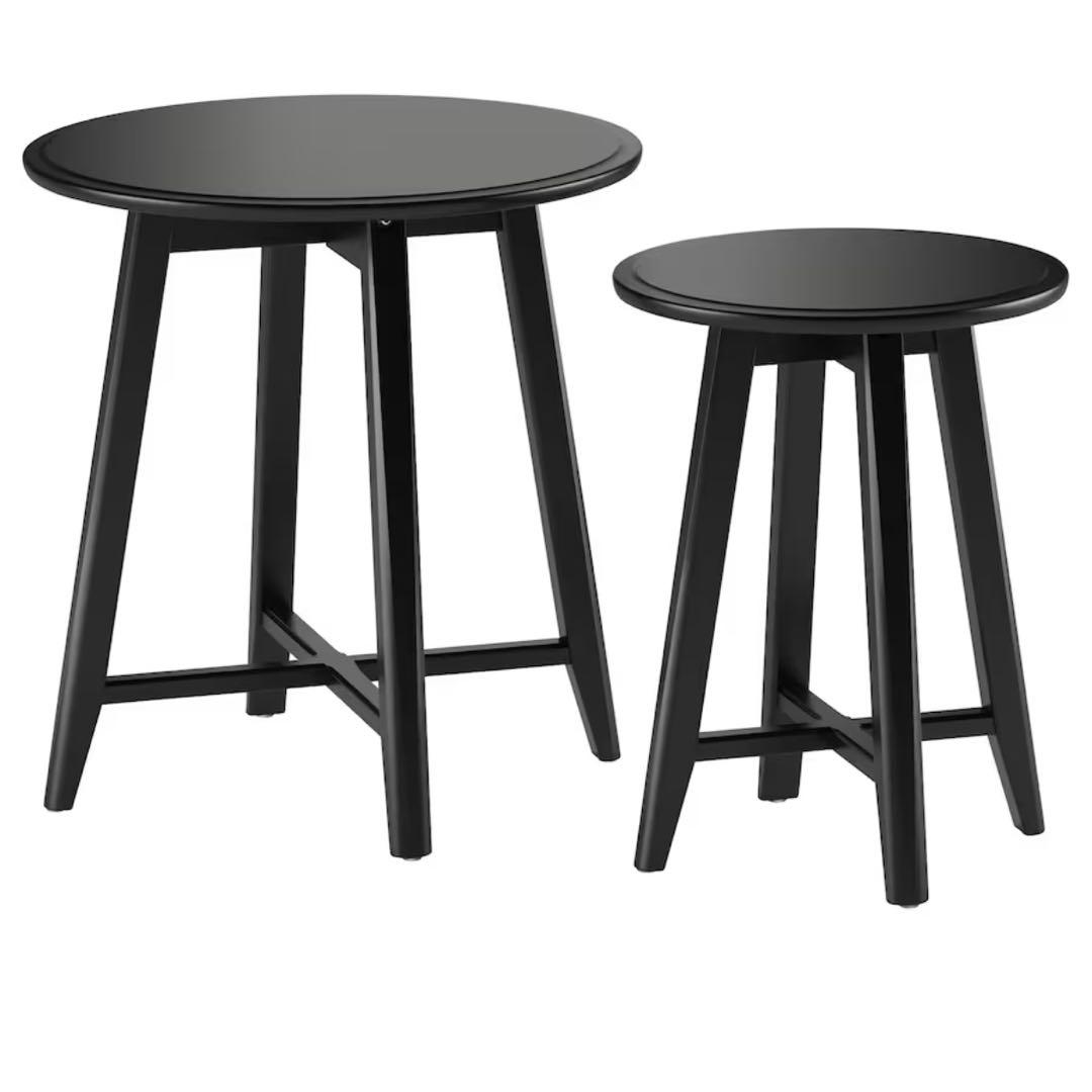 IKEA KRAGSTA クラーグスタ ネストテーブル2点セット, ブラック