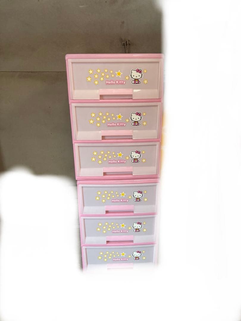 【こう】Hello Kitty 3段 収納ケース 2点セット ピンク