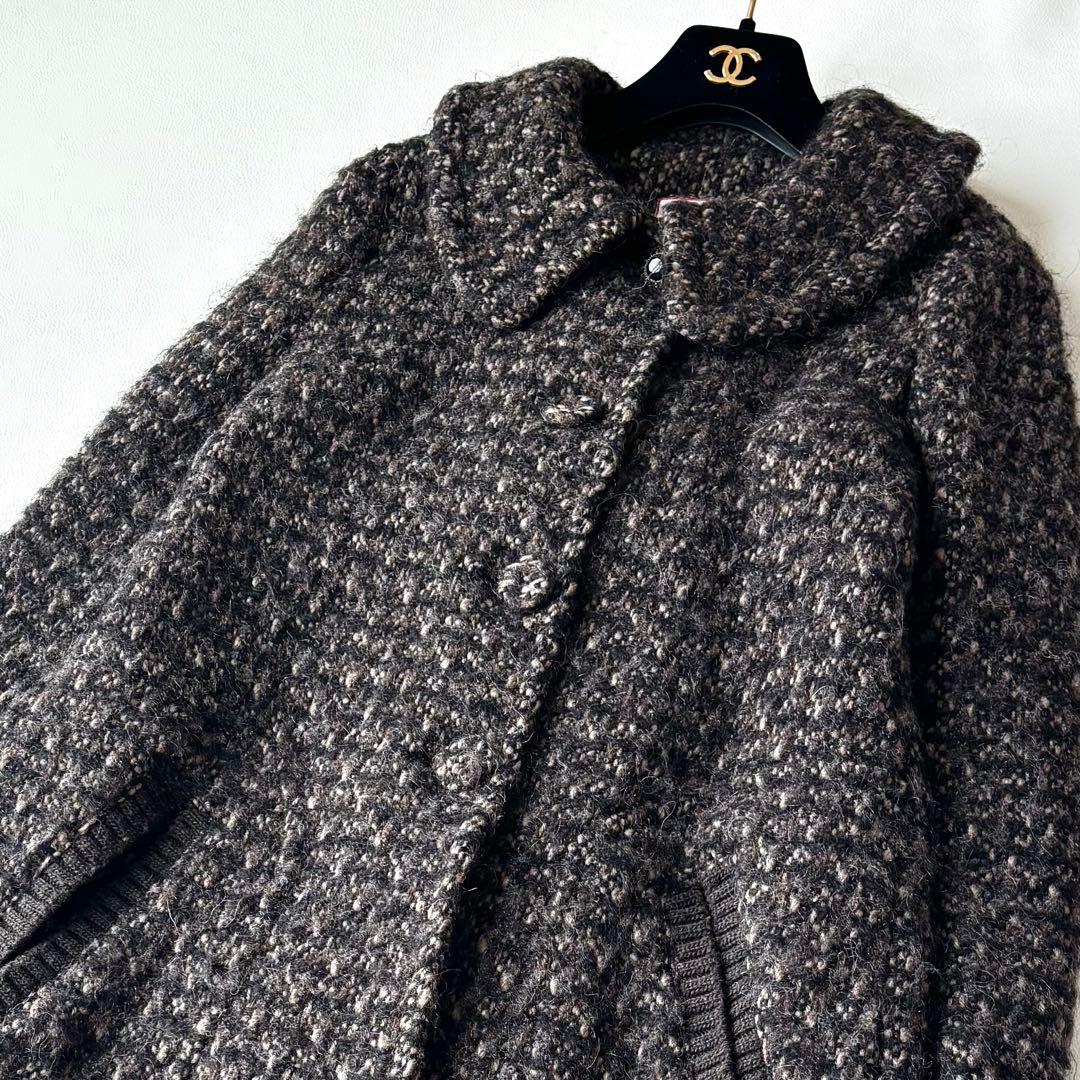 MaxMara アルパカ　モヘア　ロングコート　ビジュー　Aライン　40